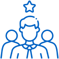 Leader icon with star and team members.